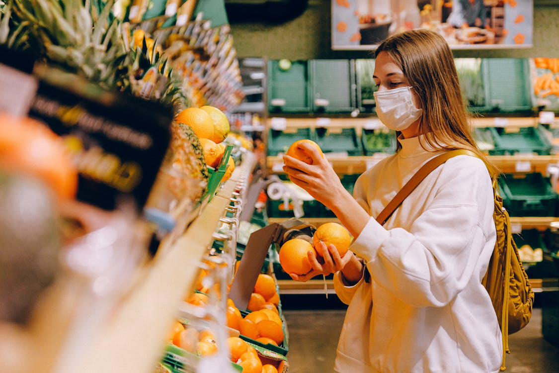 Woman at a grocery store