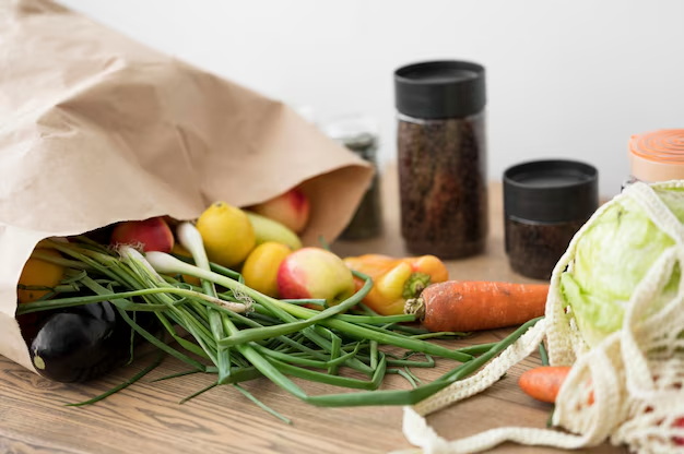 Assorted organic goods on a table.
